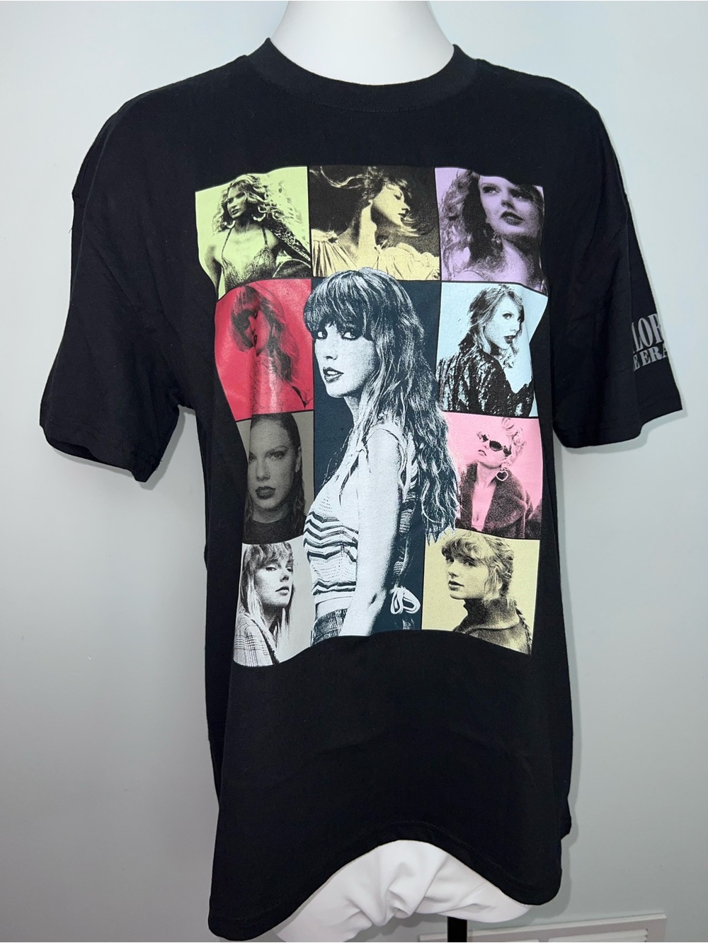 Taylor Swift The Eras Tour Black Photo Collage Concert T-Shirt Size S
